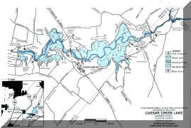 Caesar Creek Lake Map from gofishohio.com - Your Premier Ohio Fishing Site!