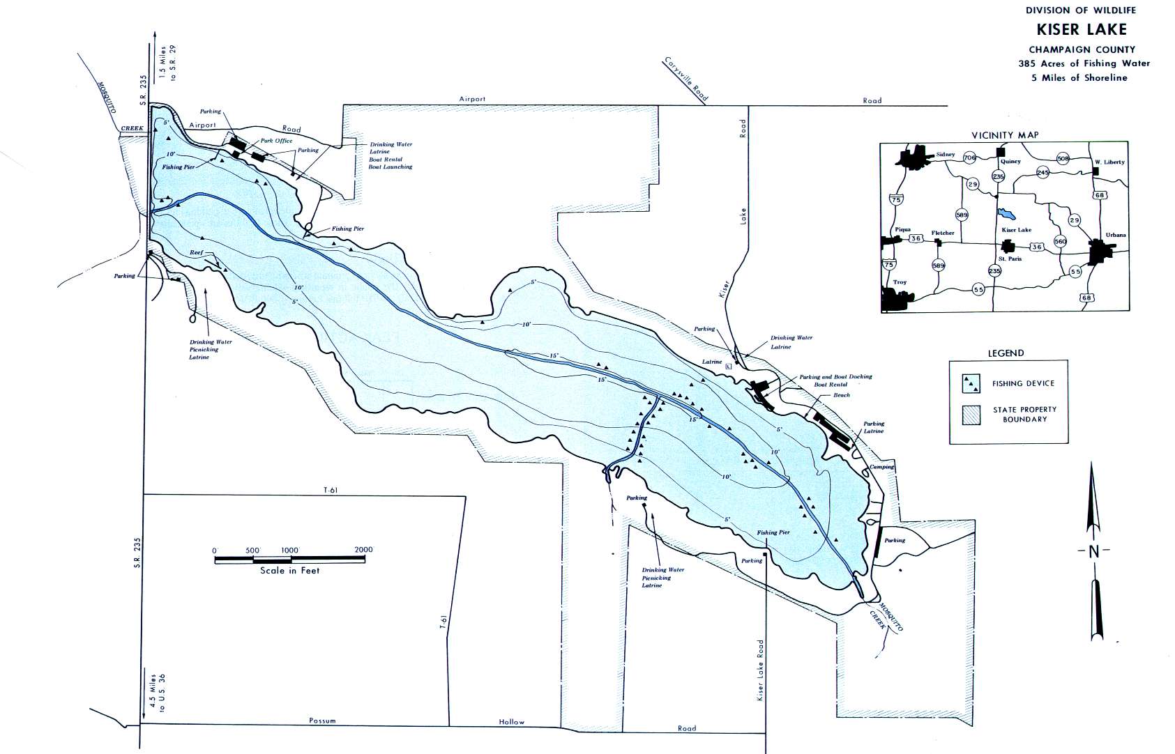Kiser Lake Fishing Map | Central Ohio Fishing