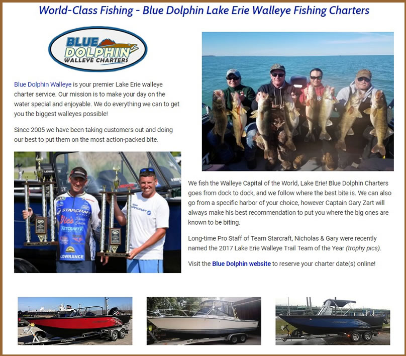 Blue Dolphin Walleye - Lake Erie Fishing Charters