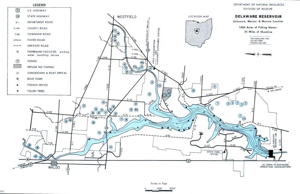 Delaware Reservoir Fishing map | Central Ohio