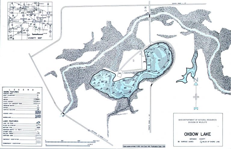 Oxbow Lake Fishing Map | Northwest Ohio | Go Fish Ohio