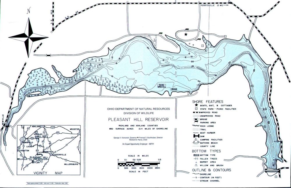 Pleasant Hill Reservoir Fishing Map | Northwest Ohio