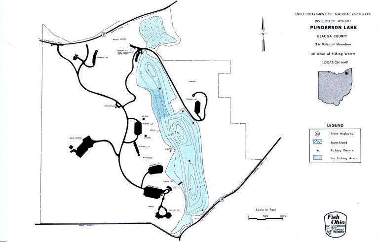 Punderson Lake Fishing Map | Northeast Ohio | Go Fish Ohio