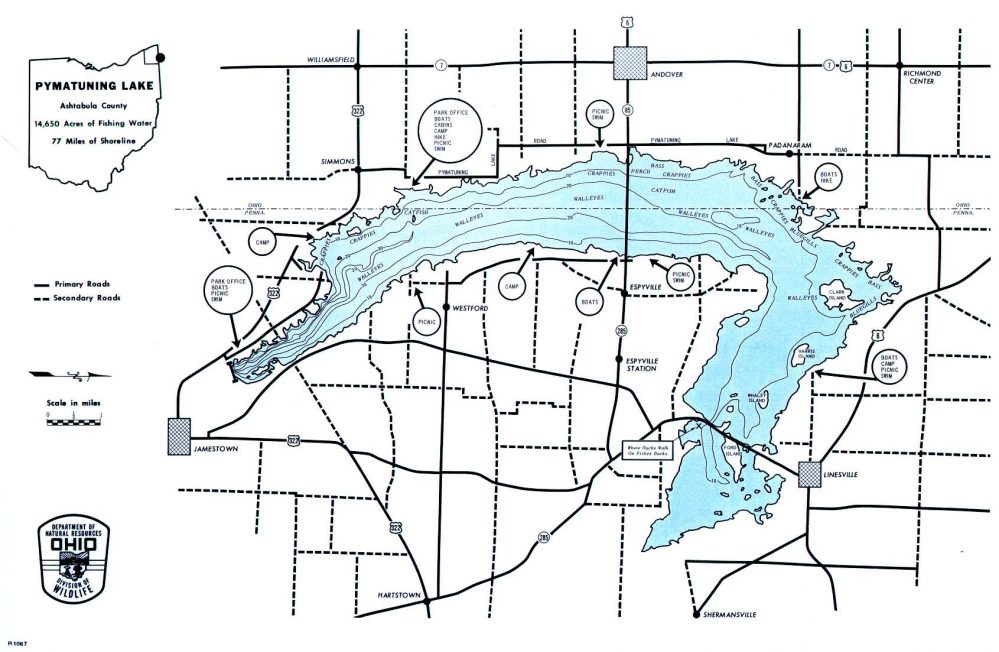 Pymatuning Lake Fishing Map | Northeast Ohio | Go Fish Ohio