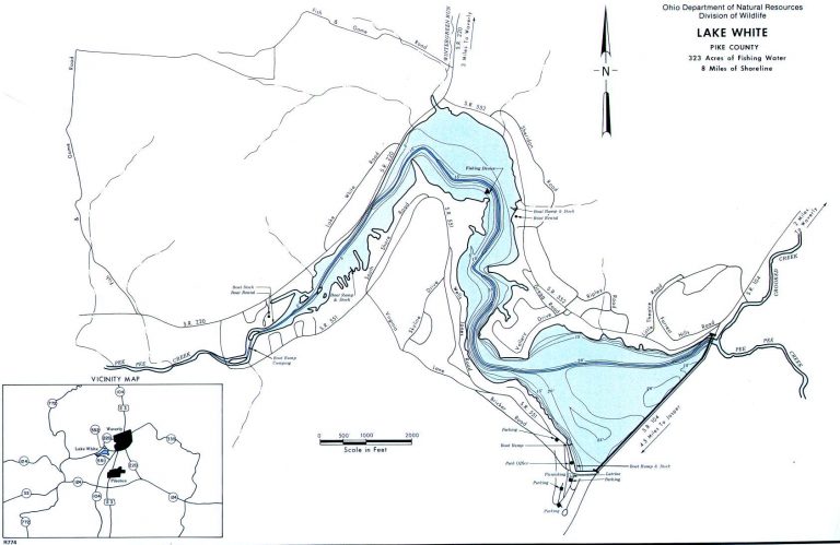 Lake White Fishing Map | Southeast Ohio | Go Fish Ohio